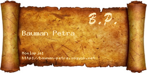 Bauman Petra névjegykártya