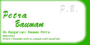 petra bauman business card